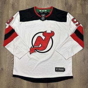 Fanatics NHL Breakaway New Jersey Devils Away Game Mens XL White Jersey Hall #9